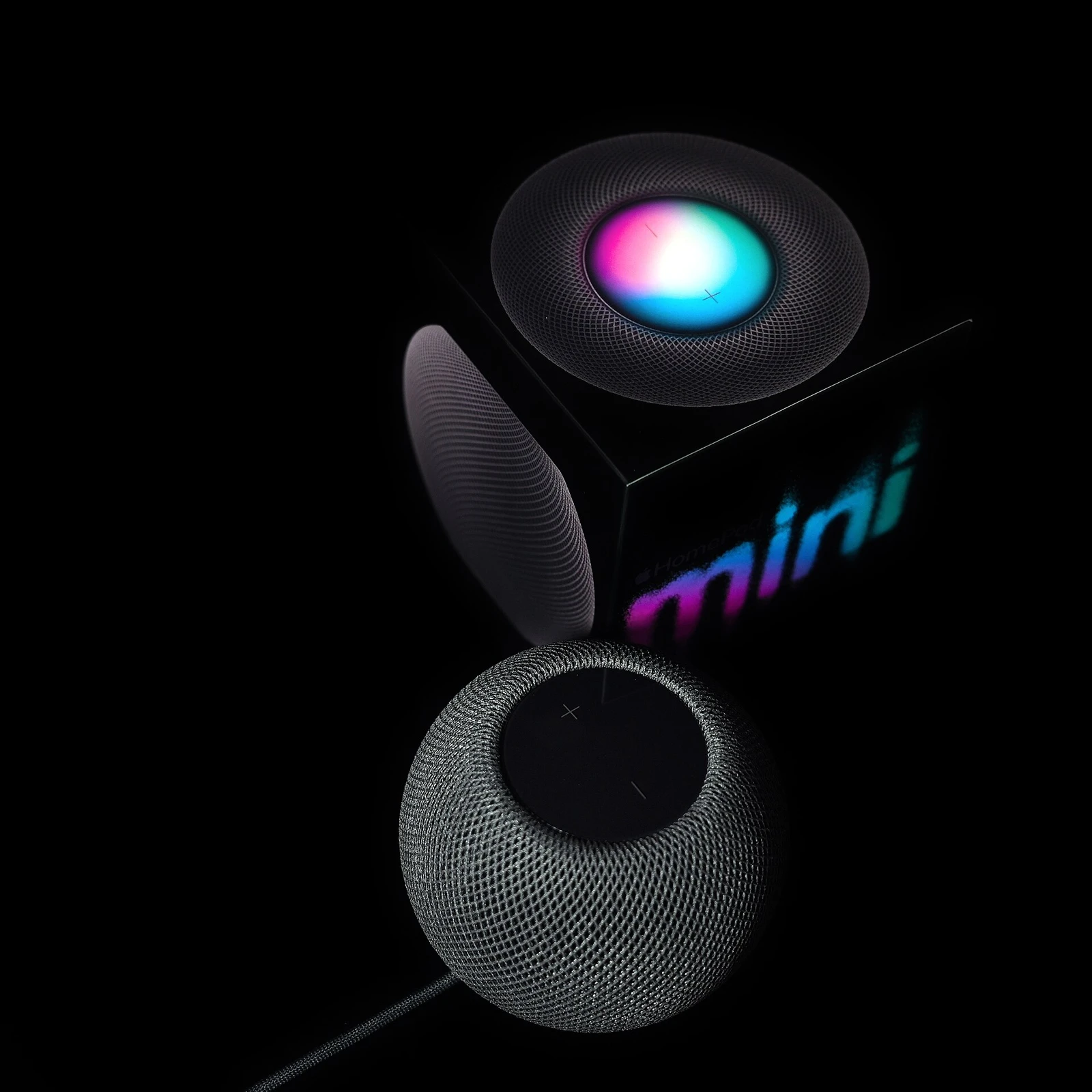 An overhead view of the illuminated touch controls.